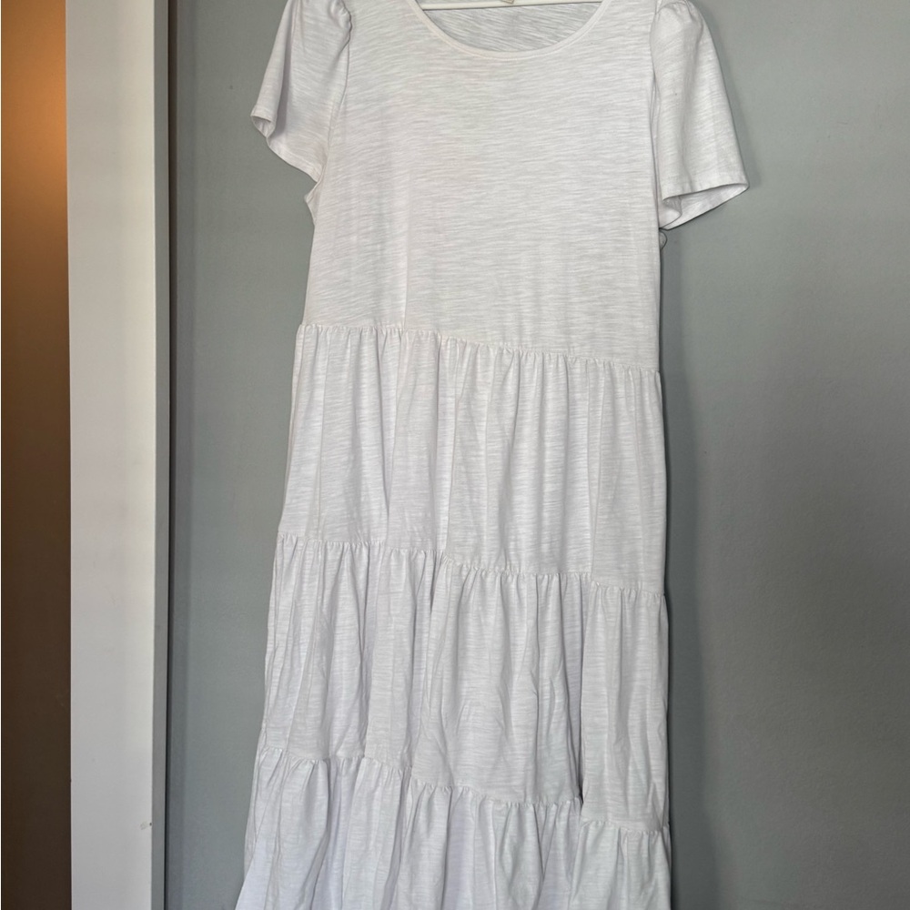 Riley & Rae Cotton White Tiered Maxi Dress